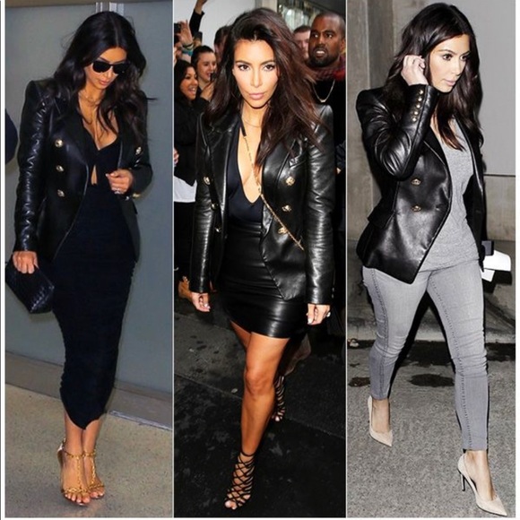 Balmain leather blazer. Size FR42. US10. - Picture 4 of 4